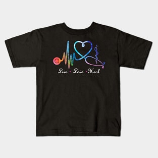 Live Love Heal - Rod of Asclepius Kids T-Shirt